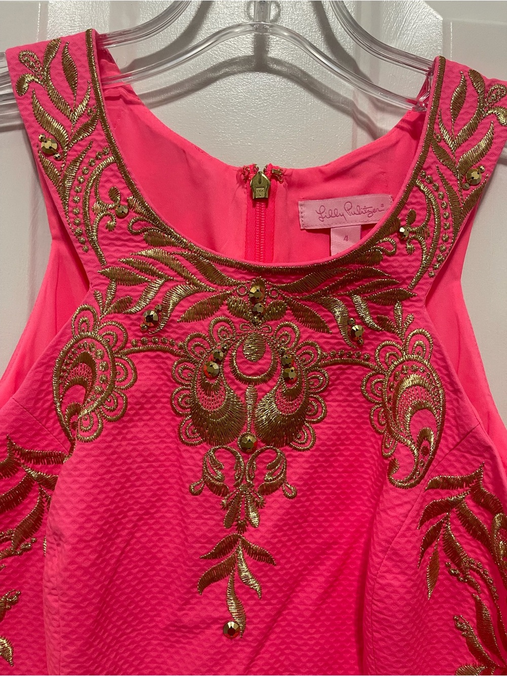 Lilly Pulitzer Tina Embroidered Stretch Shift Dress. Size 4 - Picture 3 of 11